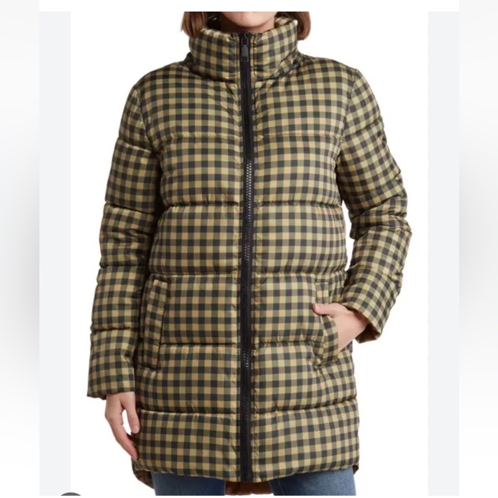REBECCA MINKOFF Gingham Check Puffer Jacket Size L - Picture 2 of 5